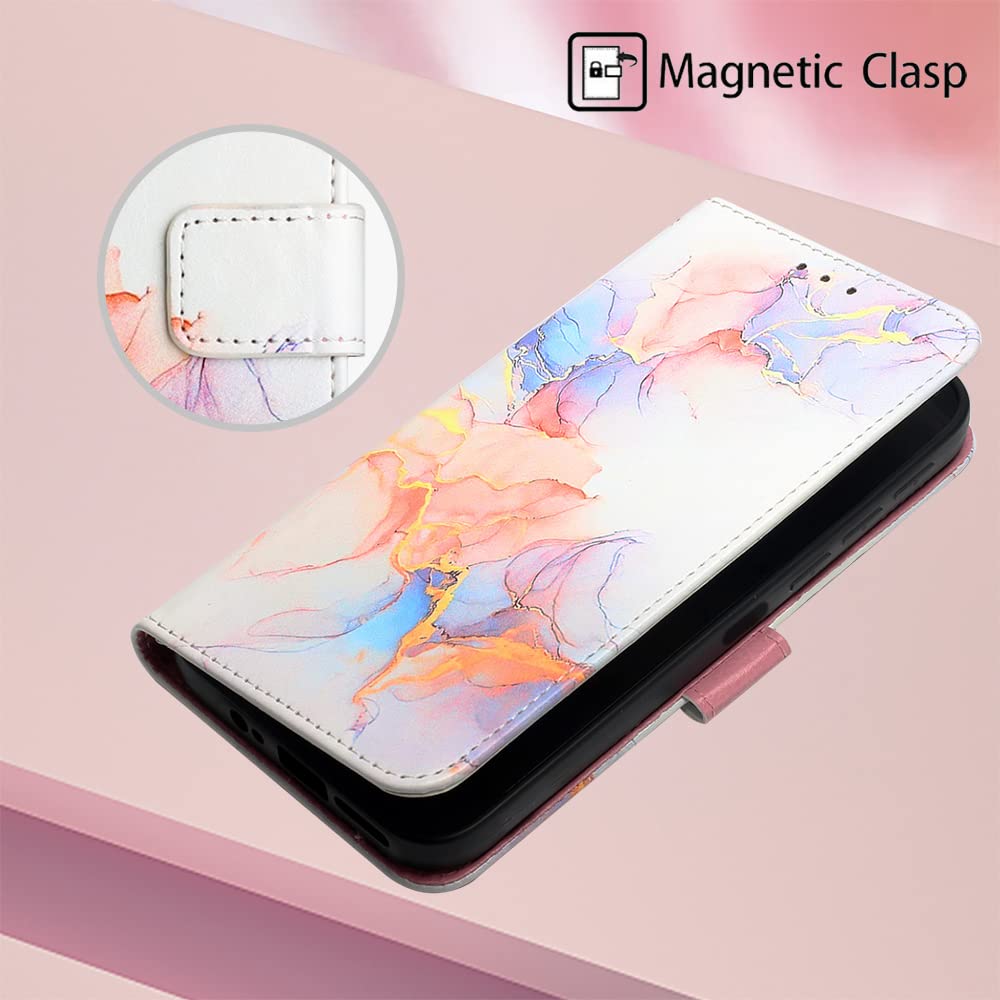 Compatible with Motorola Moto G52j 5G Case Wallet Leather Marble